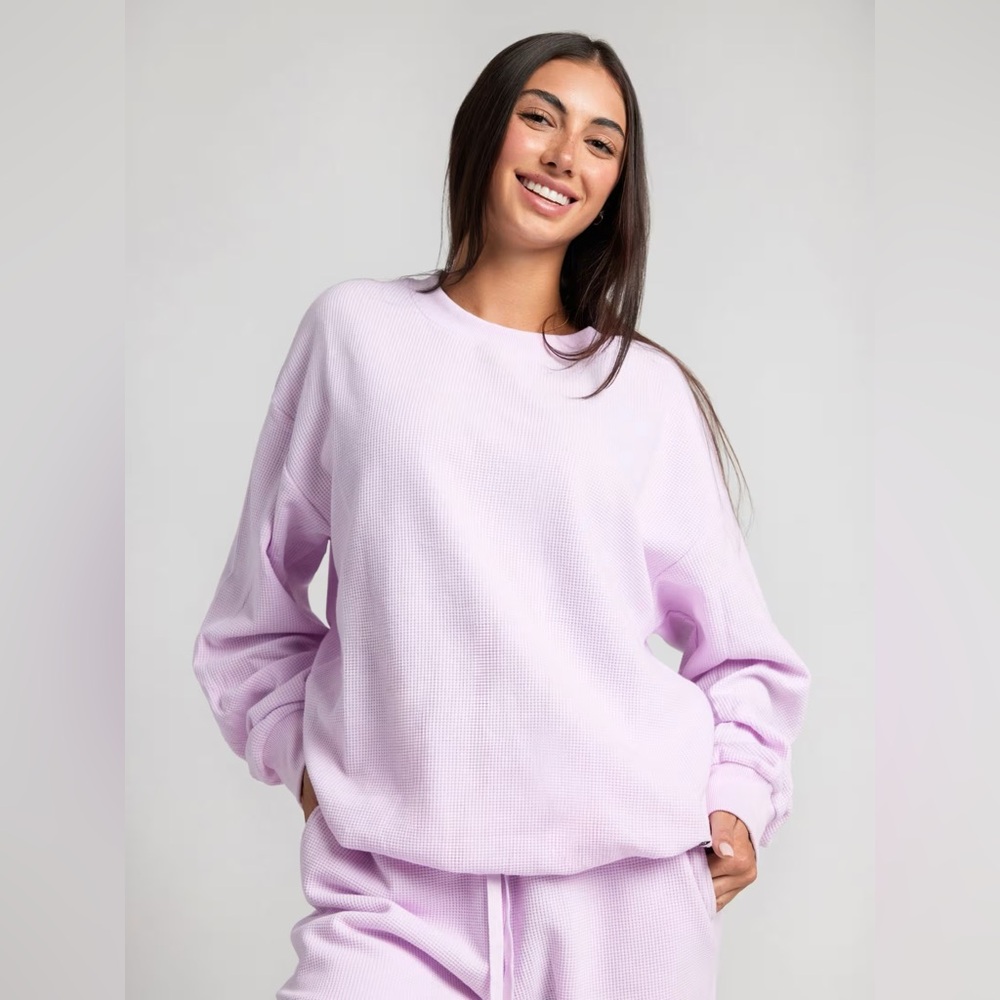 BNWT COMFRT Waffle Lounge Long Sleeve Shirt 2XL Opal